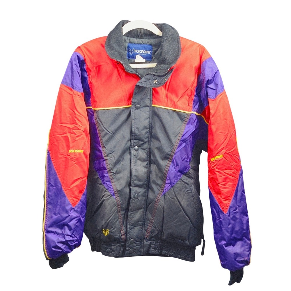 Vintage 90s Ski Retro Snowboard‎ Jacket Mens Medium Colorblock Red Black Outdoor